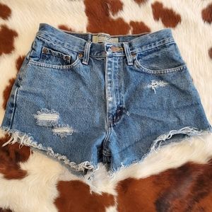 Distressed wrangler shorts